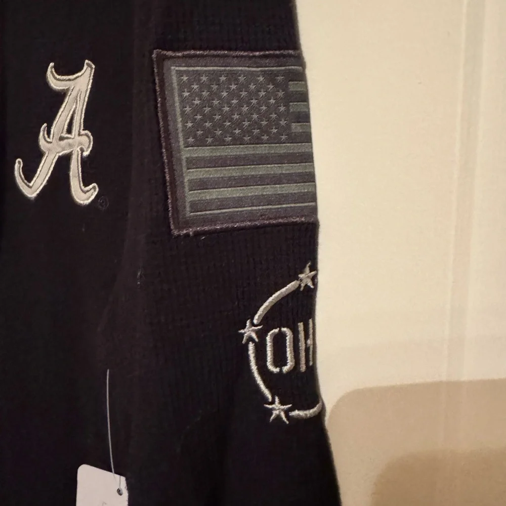 Alabama Crimson Tide Black Salute To Service Lightweight Full Zip Hoodie Medium - Picture 2 of 5